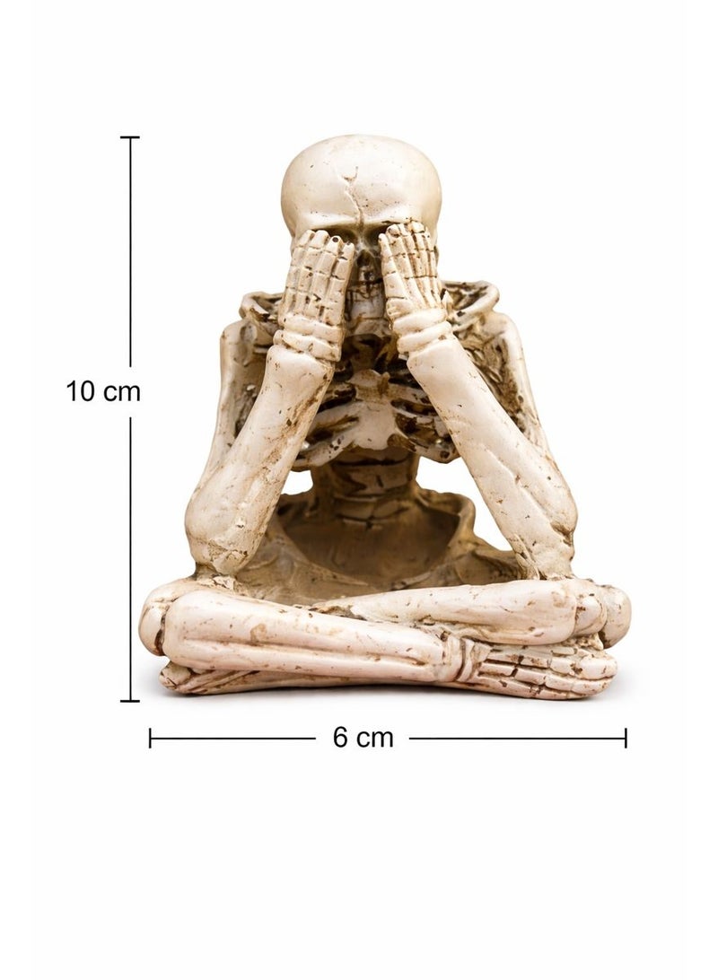 See No Evil Skeleton Figurine Décor – Decorative Resin Table Ornament (10 cm) - Image 2
